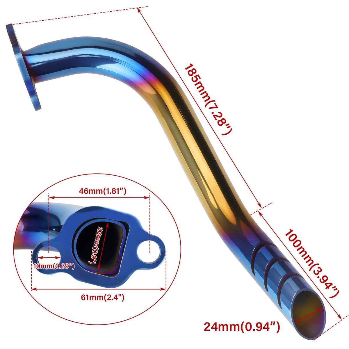 WNOOENG angled profile showing pipe routing for improved flow
