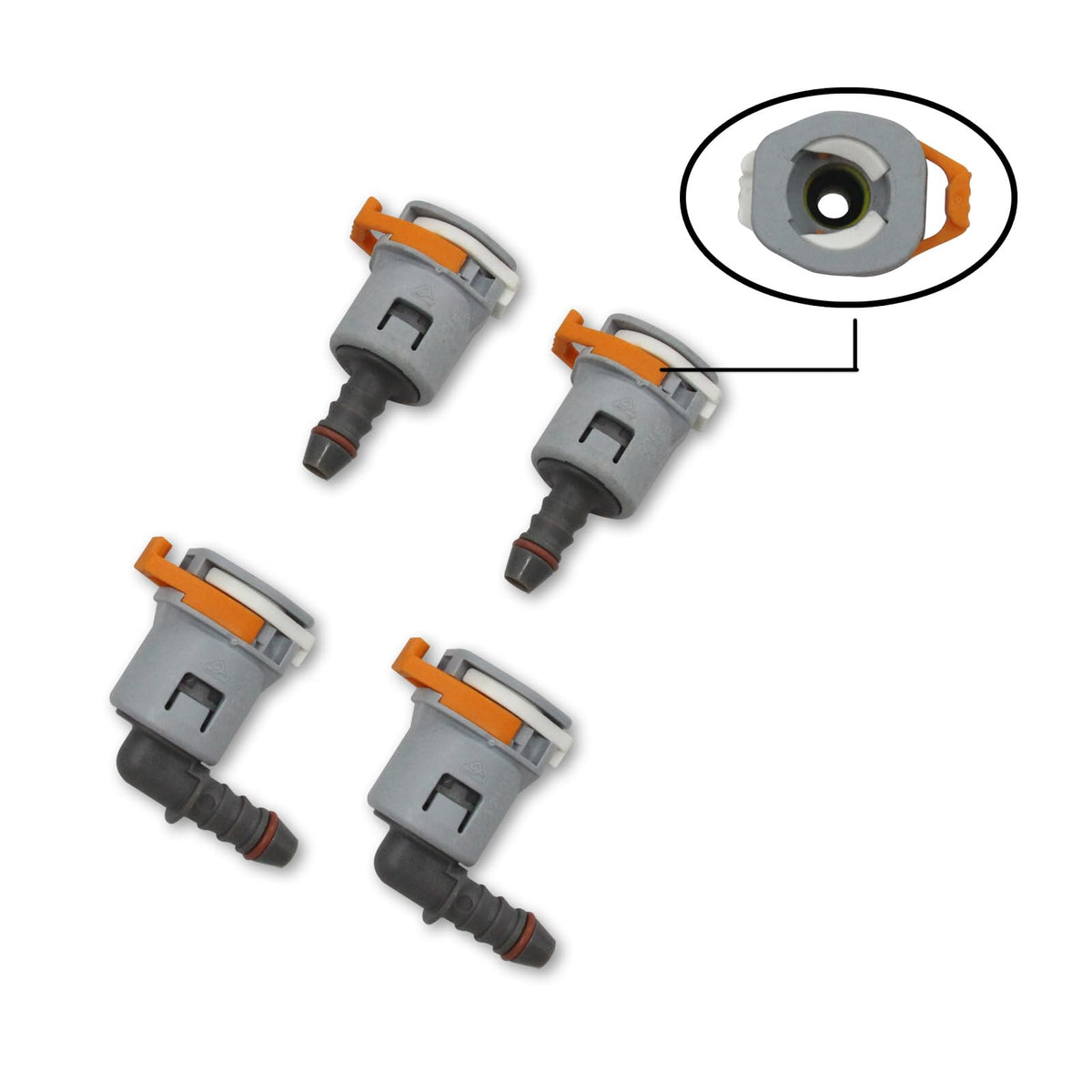 WnSEu barbed fitting installed on tubing demonstrating leak-resistant connection benefit