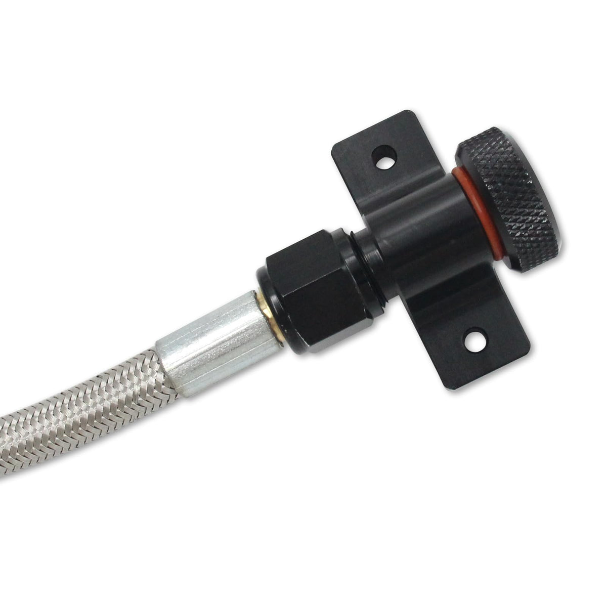 WnSEu dipstick installed in F-150 engine bay enabling quick fluid checks