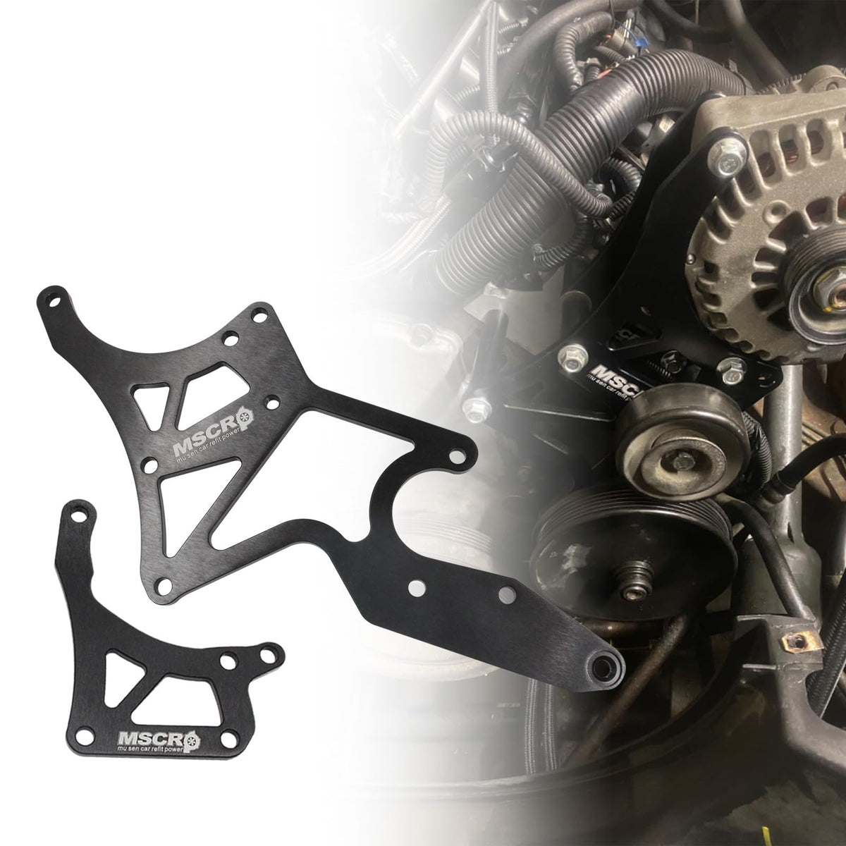 WnSEu side angle installed on LS engine highlighting correct belt alignment