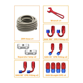 WnSEu included AN8 wrench with clamps close-up illustrating secure assembly and leak prevention benefit