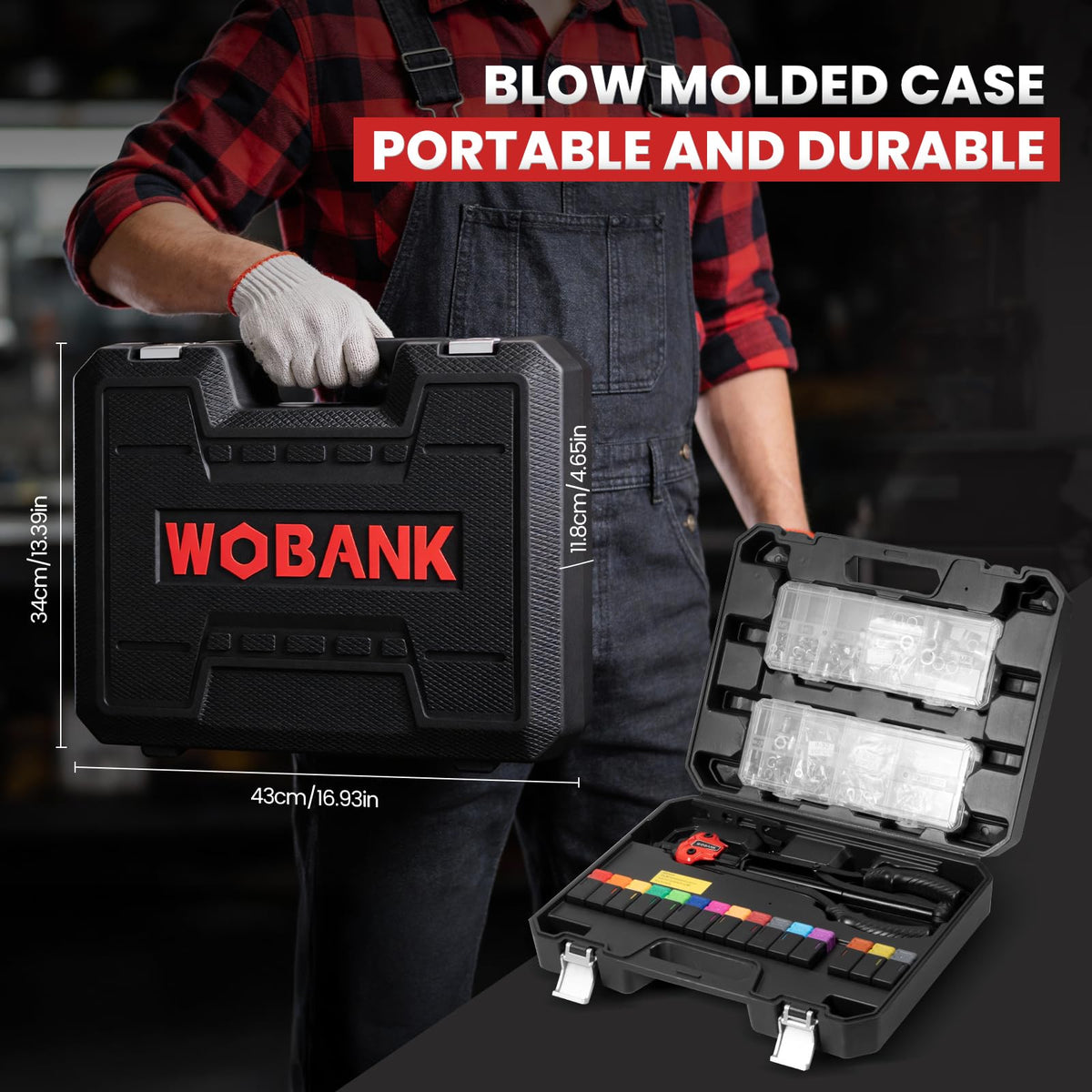 WOBANK workbench lifestyle view showing kit ready for automotive or metalwork projects