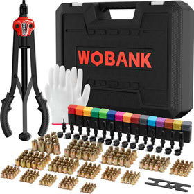 WOBANK rivet nut tool front view showing full 16-inch lever for easier installs