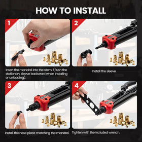 WOBANK tool installing a rivet nut into a metal panel for secure fastening benefit