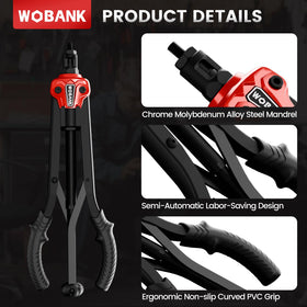 WOBANK included wrench and protective gloves for safer mandrel changes