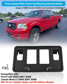 Wocch bracket mounted on Ford F-150 bumper demonstrating secure plate attachment