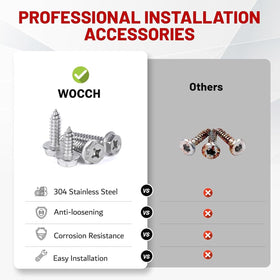 Wocch license bracket with included screws and fasteners for easy install