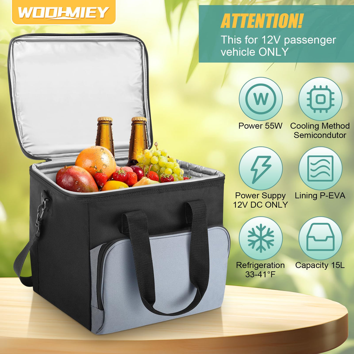 WODHMIEY open top showing watertight liner for easy cleaning