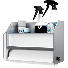 woiron bracket front view showing paper towel holder and shelf benefit: ready access