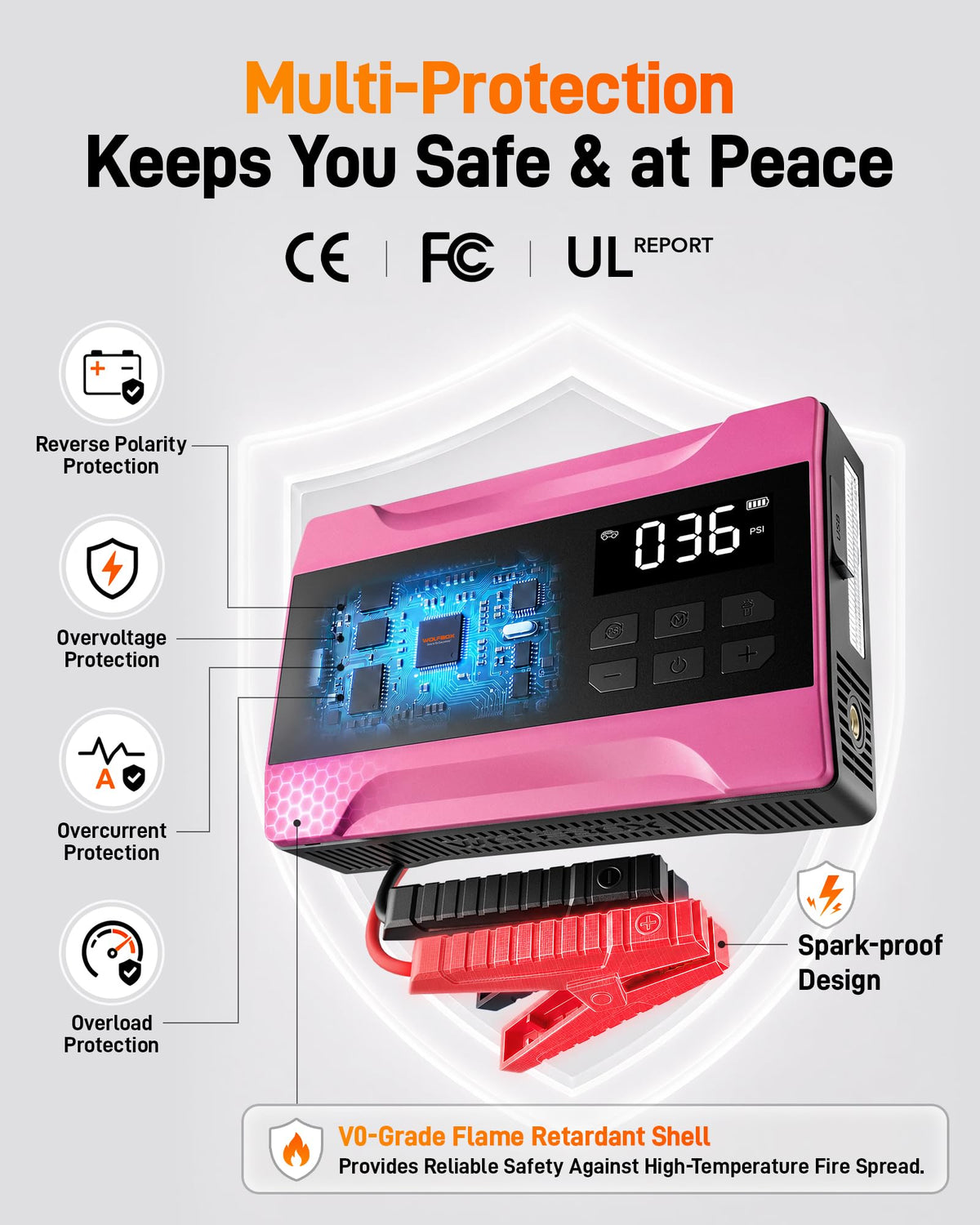 WOLFBOX LED flashlight active in dark providing reliable visibility