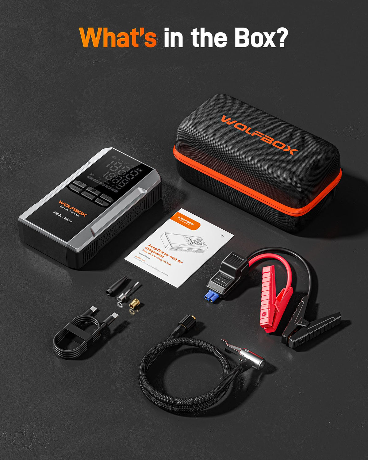 WOLFBOX MV16A held in hand for scale showing portable size and easy storage