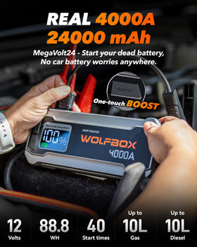 WOLFBOX MV24 LCD display close-up shows clear status and easy monitoring benefit