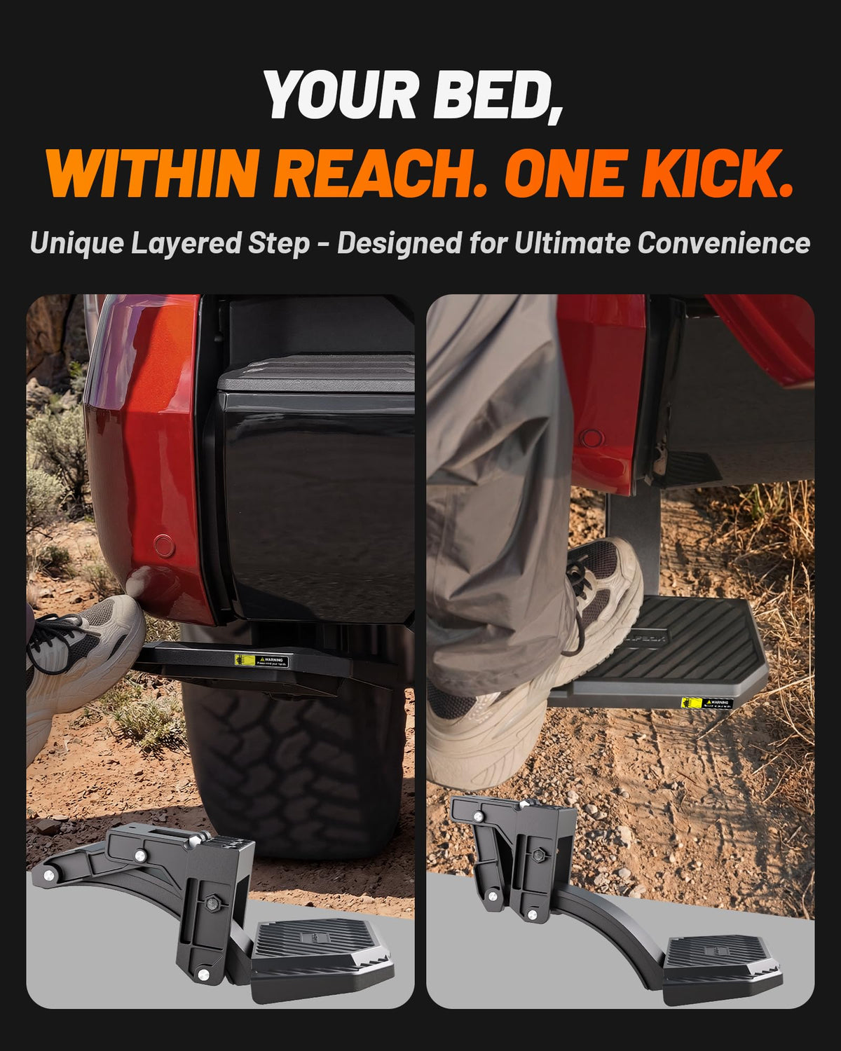 WOLFBOX side step deployed offering lower foothold for easier climbing