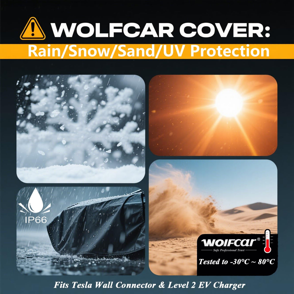 WOLFCAR cover beside ruler for scale — visual size guide for accurate fit