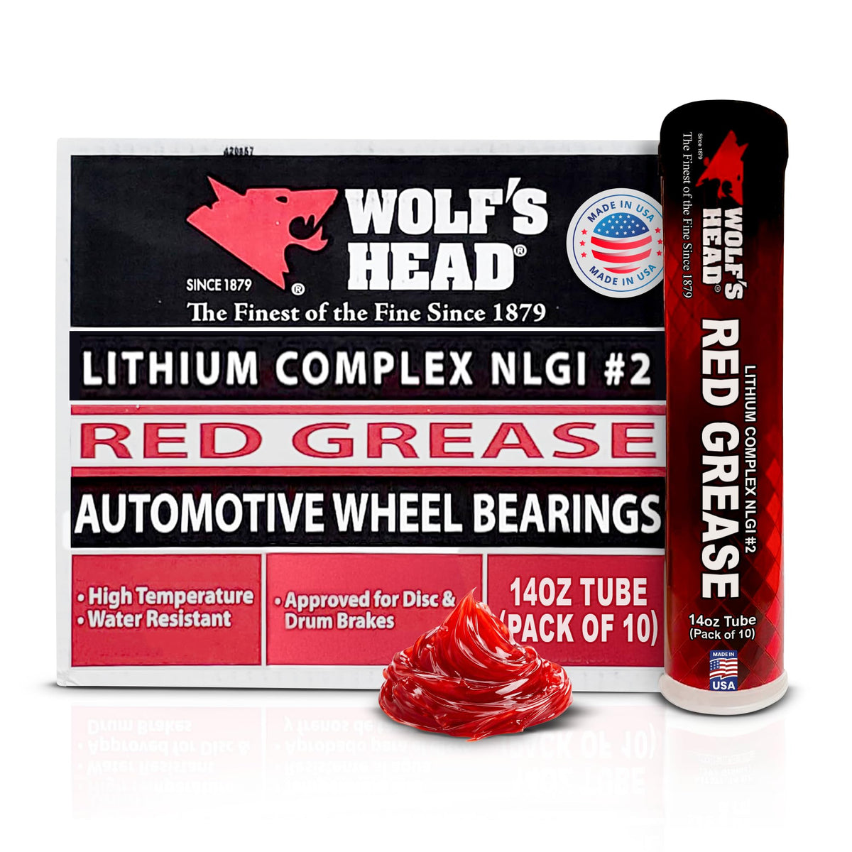 Wolf's Head front packaging showing pack of ten tubes and product identity benefits
