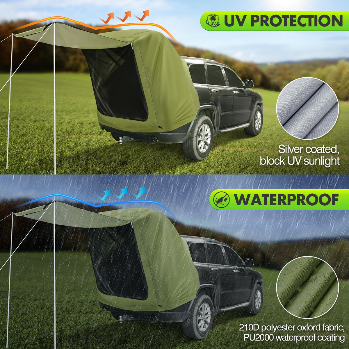 WOLFWILL fabric close-up showing waterproof texture and durable protection