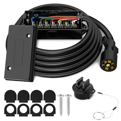 WOLFWILL molded 7-way plug showing secure connection and durability