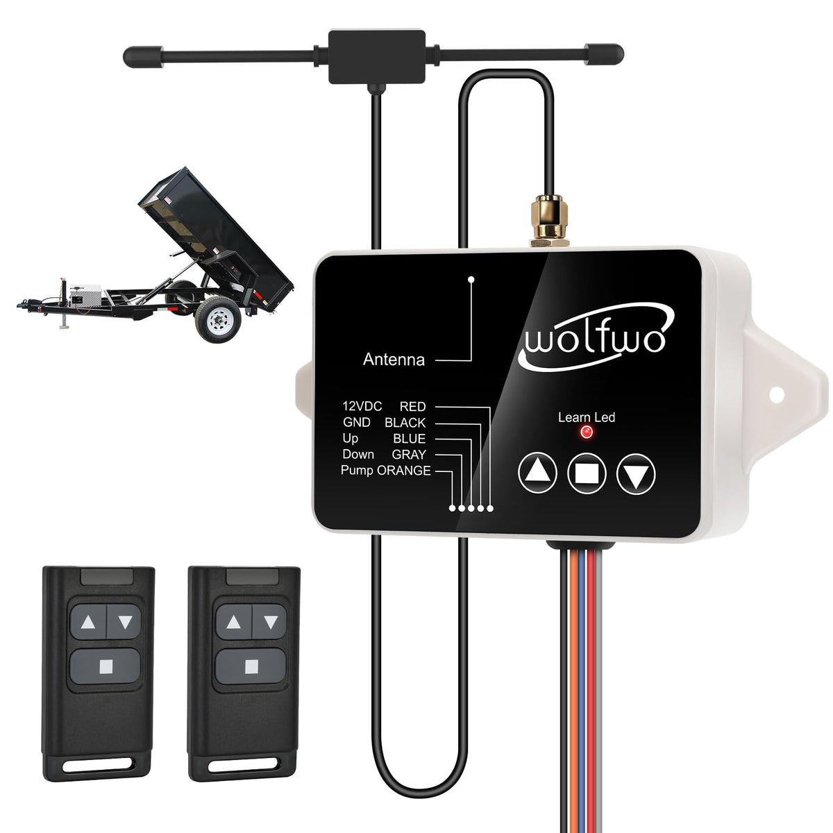 wolfwo remote and receiver kit front view showing compact durable design and easy control