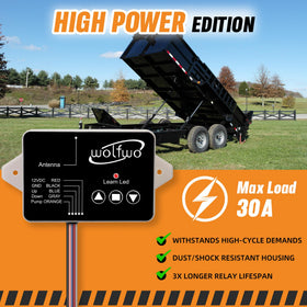 wolfwo handheld remote in operator hand demonstrating convenient wireless control