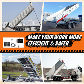 wolfwo trailer in operation with remote user showing safe remote dumping benefit