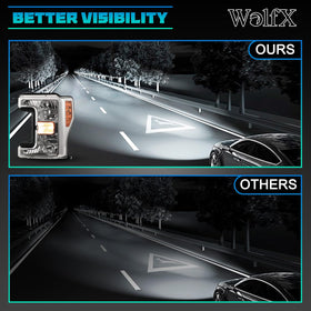 WolfX headlight packaging with included turn-signal bulb showing ready-to-install convenience