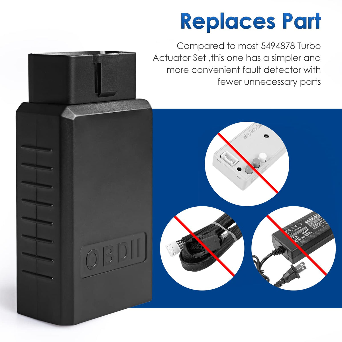 WOLLAHS actuator back label highlighting compatibility and durable construction benefit