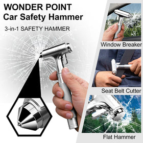 WONDER POINT detail of hidden stainless seatbelt cutter for safe cuts