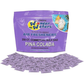 Wonder Wafers front packaging showing 250-count and Pina Colada scent benefit