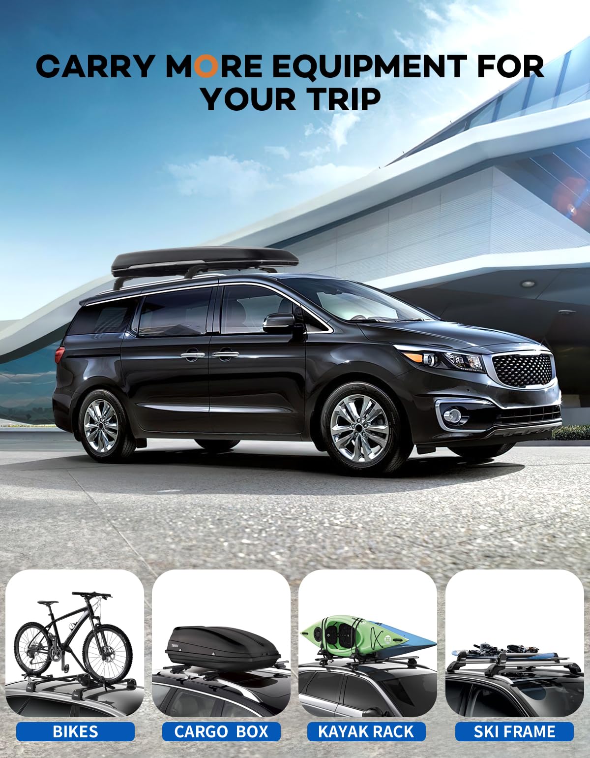 wonderdriver with rooftop luggage box mounted showing practical cargo capacity for trips