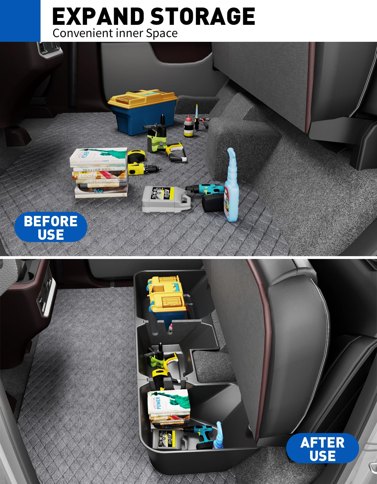 wonderdriver removable inner box close-up showing easy access and portability benefit