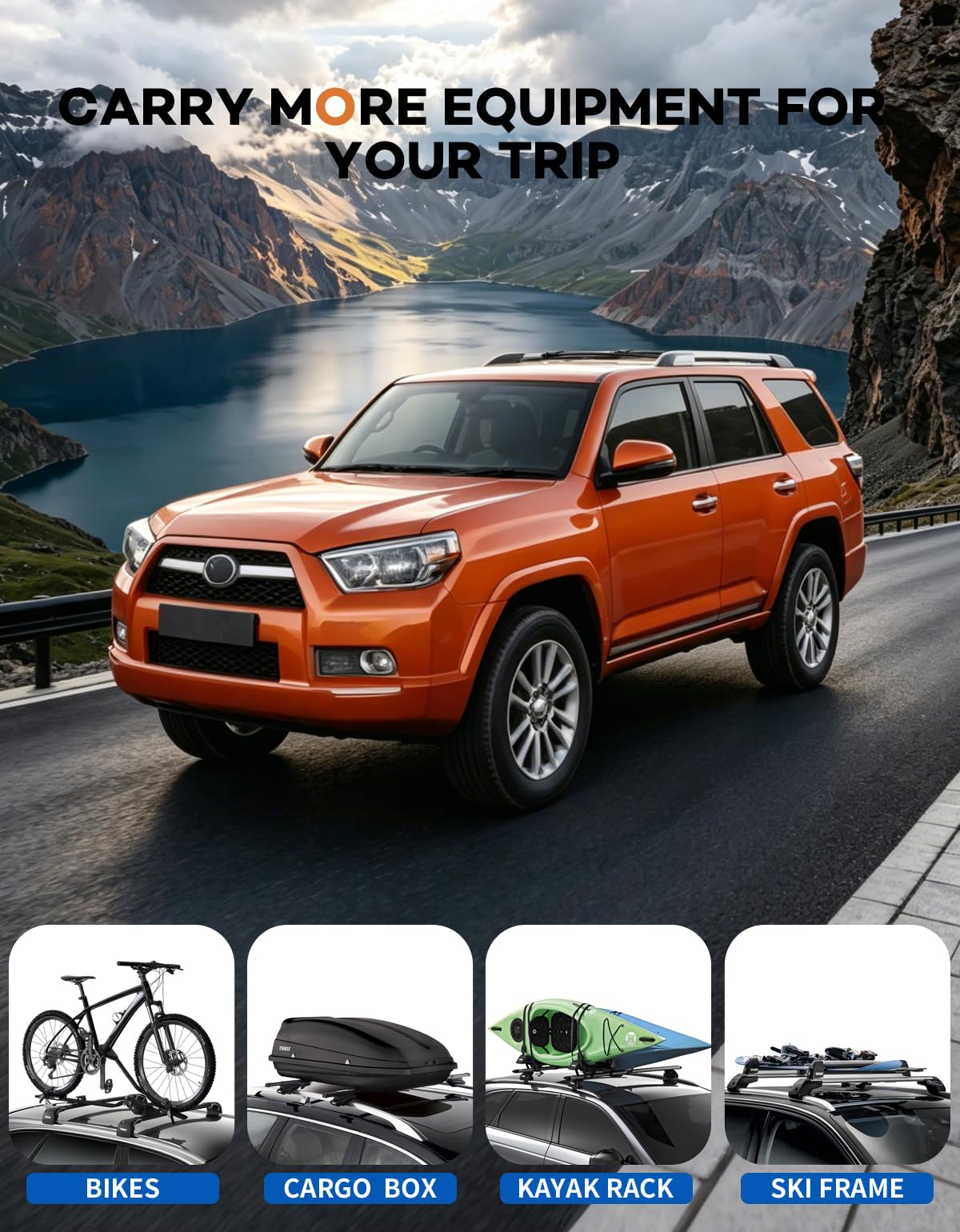 wonderdriver roofbox loaded showing capacity and scale on 4Runner roof