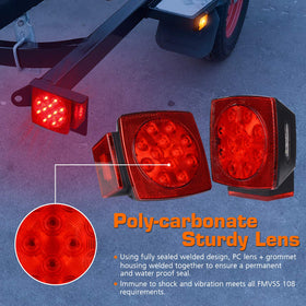 WoneNice tail lights mounted on boat trailer demonstrating waterproof protection at launch