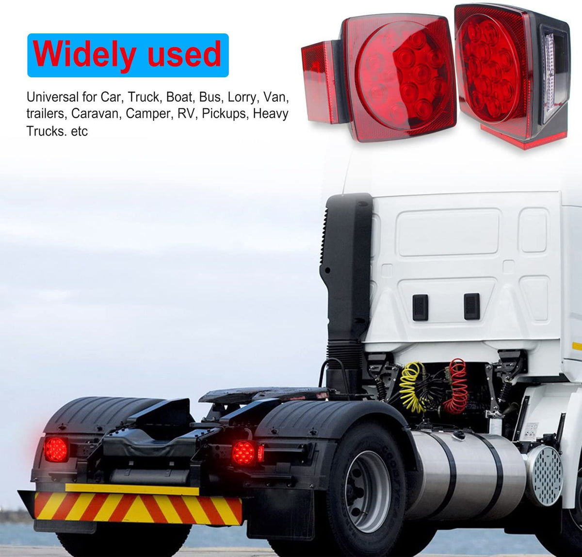 WoneNice tail light beside ruler showing compact size for low-profile trailer fit