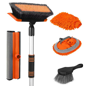 Wontolf assembled 62-inch long-handle brush showing full kit reach and efficient cleaning