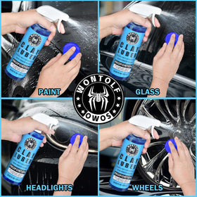 wontolf clay bar gliding on car panel with lubricant for safe contamination removal