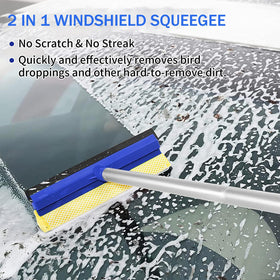 Wontolf extended handle reaching RV roof for safer overhead cleaning