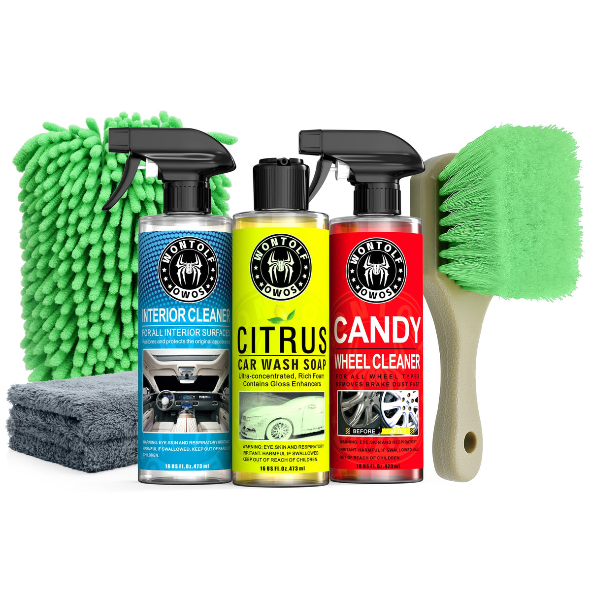 Wontolf front packaging showing full kit and its tools for convenient detailing