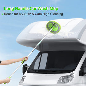Wontolf long handle car wash brush extended to 62 inches for safer high-reach cleaning