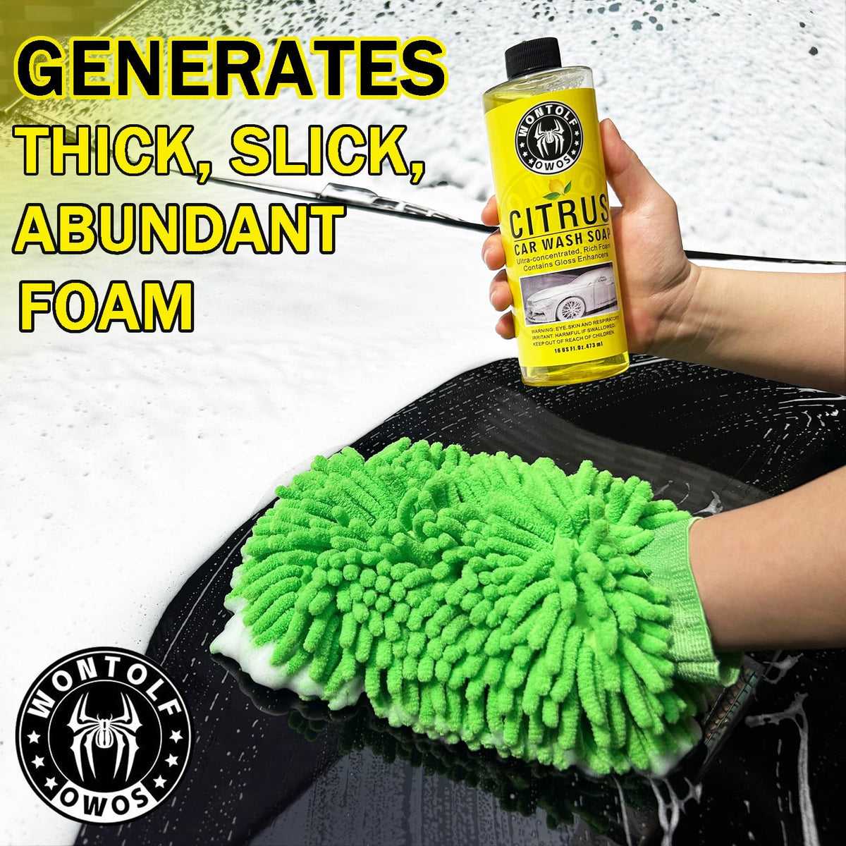 Wontolf microfiber towels folded for streak-free drying and buffing