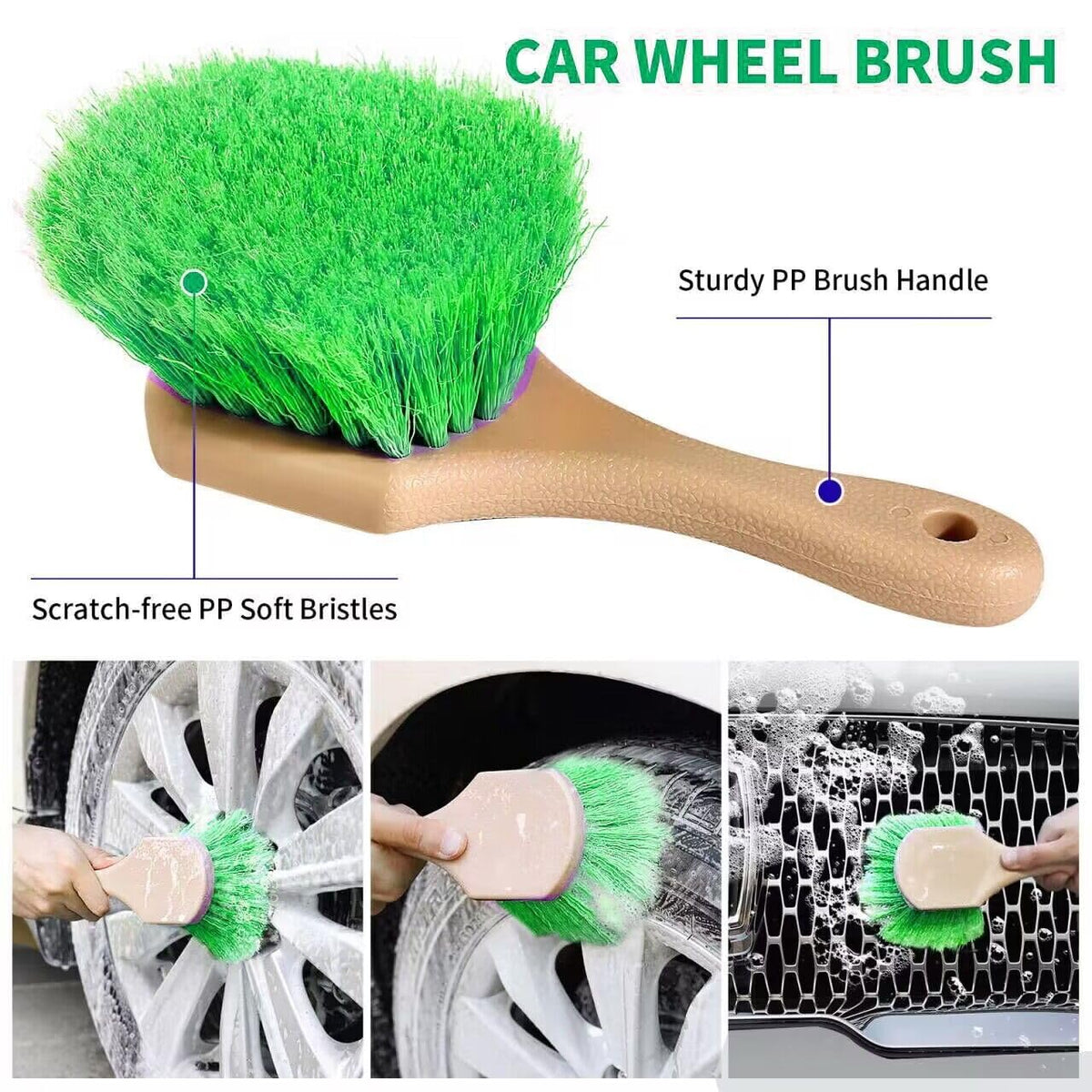 Wontolf rubber squeegee action clearing water on a windshield for streak-free visibility