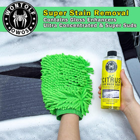 Wontolf three 16 oz cleaner bottles: car soap, interior cleaner, wheel cleaner for focused results