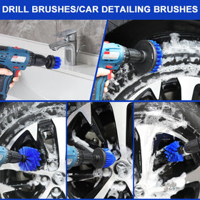 Wontolf wheel and tire brush detail with split bristles for deep rim cleaning