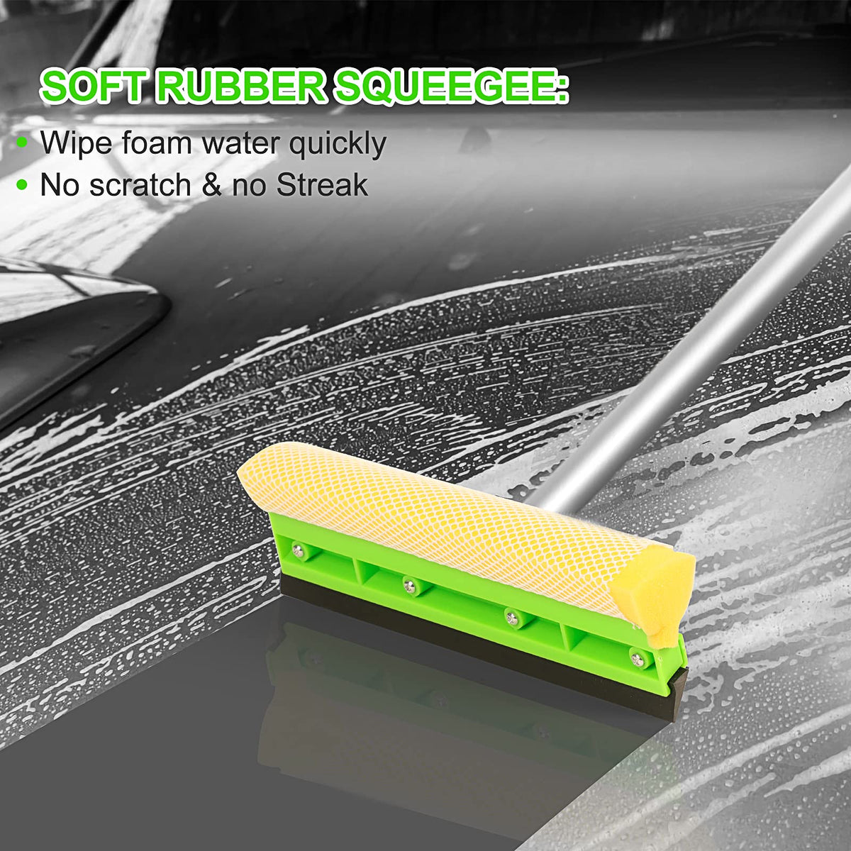 Wontolf window squeegee clearing windshield for streak-free visibility and polished finish