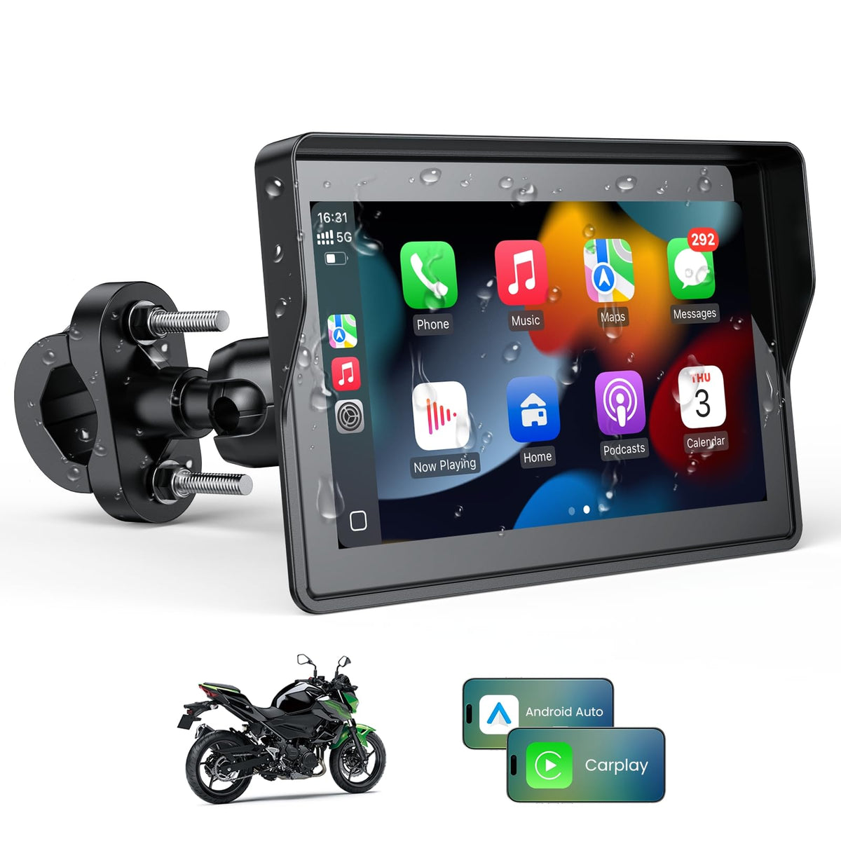 WonVon front display mounted on handlebar for clear navigation view
