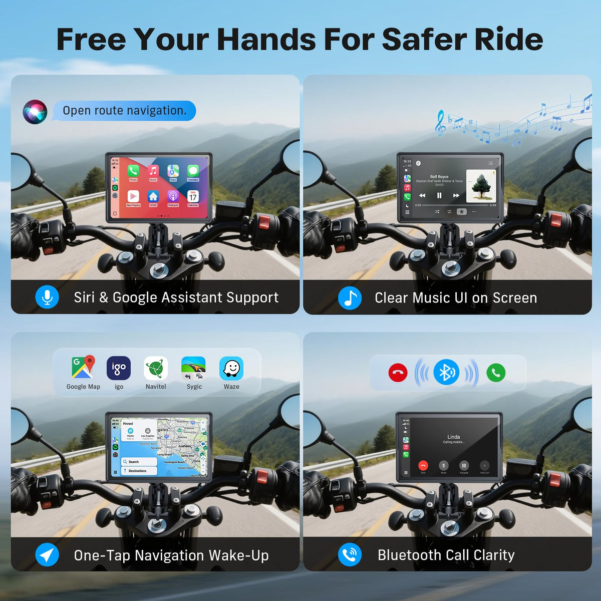 WonVon night mode screen glow for low-light riding visibility
