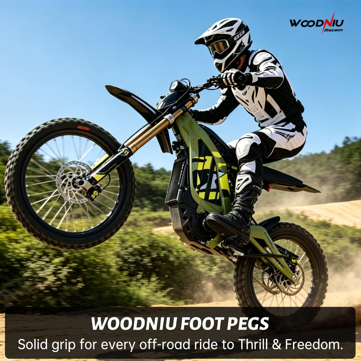 Woodniu Racein closeup of raised studs providing aggressive grip and secure boot traction