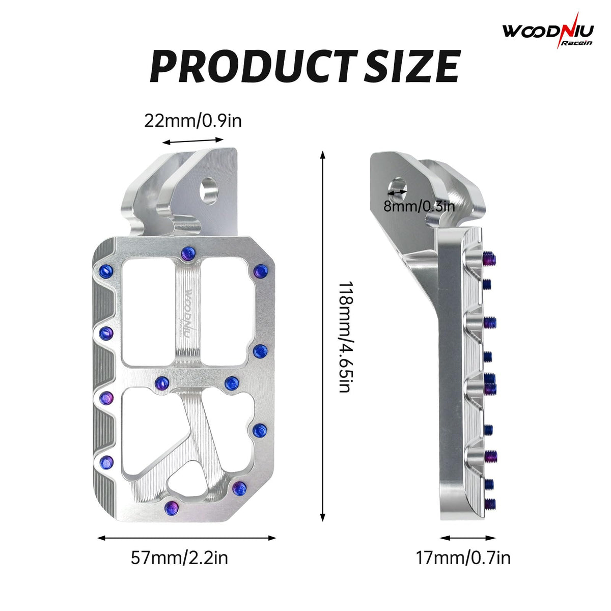 Woodniu Racein pair beside ruler showing size for accurate fit verification