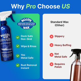 Woody Wax wiped with a cotton glove demonstrating no-buff ease