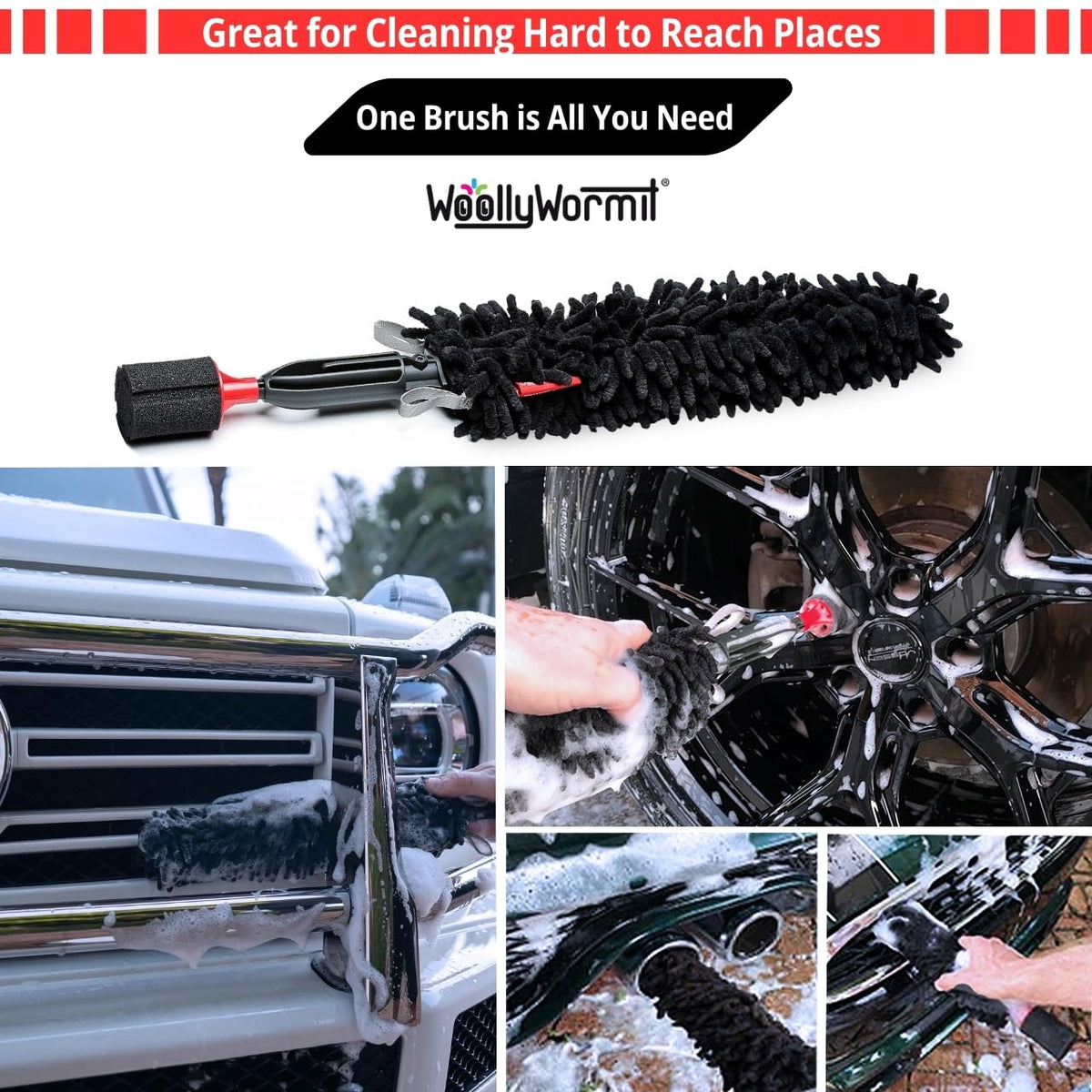 WOOLLYWORMIT brush reaching behind spoke to lift brake dust and grime