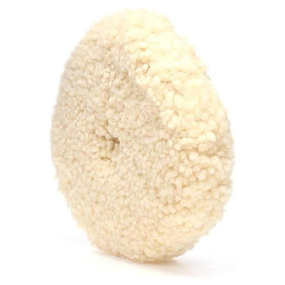 Woolous front view of 8 inch double-sided wool pad showing fit and finish benefit